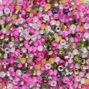 Preciosa Cuentas de rocalla 11/0 2 mm - Mix Fucsia - Verde - Blanco x20g