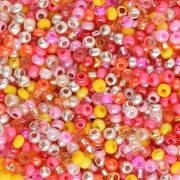 Preciosa Cuentas de rocalla 11/0 2 mm - Mix Naranja - Rosa - Plateado x20g
