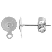 Ganchos pendientes de disco con anilla de 6 mm en acero inoxidable 304L x2