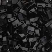 Miyuki Half Tila Beads 5x2.3x1.9 mm HTL-401 - Negro Paquete de 100g