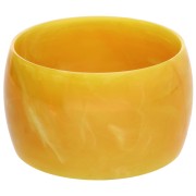 Pulsera brazalete de resina opaca de 68 mm de espesor - Miel jaspeado - Blanco x1