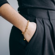 Forçat 5.7mm Pulsera Malla Alternada - Acero inoxidable 304L Dorado x16cm