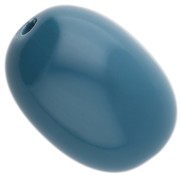 Cuenta con forma de oliva 21x15 mm en resina opaca - Azul pavo real x1