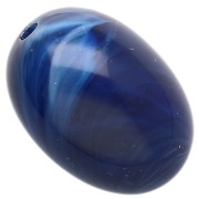 Cuenta con forma de oliva de 21x15 mm en resina opaca - Azul marino jaspeado x1
