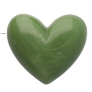Cuenta corazón resina opaca 15,5x18 mm - agujero horizontal - jaspeado caqui x1
