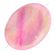 Tejos ovalados de nácar irisado 20x15 mm Rosa x4