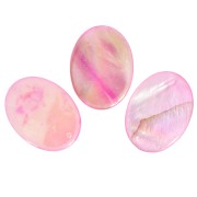 Tejos ovalados de nácar irisado 20x15 mm Rosa x4