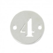 Separador redondo 2 agujeros numero 4 - 8.5mm de Plata Ley x1
