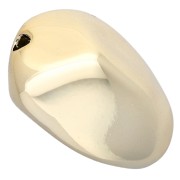 Cuenta metálica ovalada irregular facetada 36x29 mm CCB acrílico - Oro x1