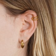 Ear cuff - Bague d'oreille double anneau 12 mm - Acero inoxidable 304 Dorado x1