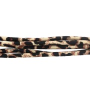 Cordón de tela redondo de 5 mm - estampado leopardo - Beige - Marrón - Negro x1m