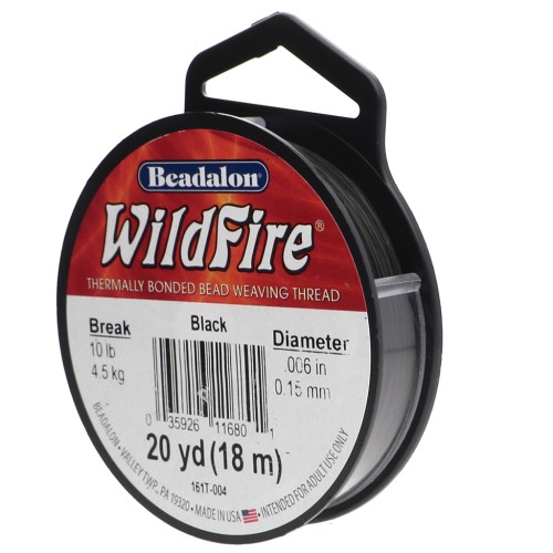 WildFire Hilo de nylon trenzado de 0,15 mm - Negro x18,2 m