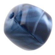 Cuentas cubo irregulares 16x17 mm - Acrílico opaco - Azul marino jaspeado x10