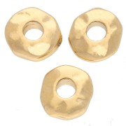 Cuentas arandalas agujero grande 6,5 mm - Dorado con oro fino x5