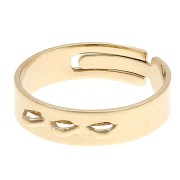 Anillo ajustable con 3 anillas - Talla 54 a 63 - 3 micras chapado en oro x1