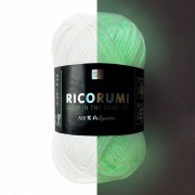 Ricorumi Glow in the Dark Algodón Rico Diseño Amigurumi - Blanco Fosforescente x25g