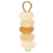 Dije rondelles 4.5 mm - Gema Jade Tintado - Acero inoxidable 304 Dorado x1