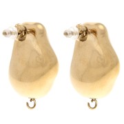 Ganchos pendientes irregulares 25x18 mm - Acero inoxidable Dorado 304 x2