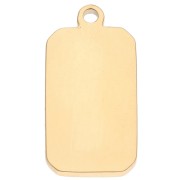 Colgante sol rectángulo 26x13 mm resina epoxi acero inoxidable 304 Dorado Naranja