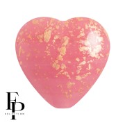 Cuenta corazón de vidrio 16x15 mm - Salpicadura de oro rosa opaco x1