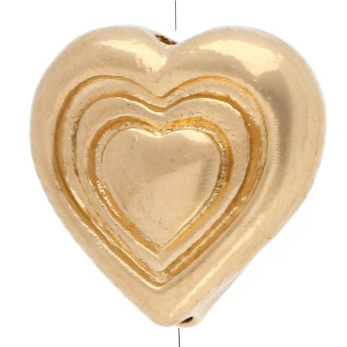 Cuenta corazón 8 mm - Dorado con oro fino x1