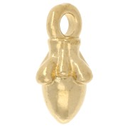 Dije mini borla 10x6 mm - Dorado con oro fino x1