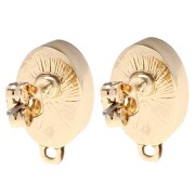 Pendientes ovalados 16x10 mm con resina epoxi - Oro - Rojo jaspeado - Azul x2