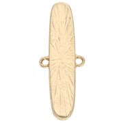 Separador oval 11x28 mm con resina epoxi - Oro - Marrón jaspeado - Nácar x1