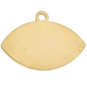 Colgante ojo 12x17 mm con resina epoxi - Acero inoxidable 304 Oro - Blanco - Azul x1