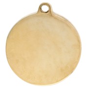 Colgante redondo de 18 mm con trébol de la buena suerte Always y strass - Acero inoxidable dorado 304