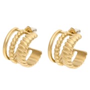 Soportes trenzados de triple fila 19x16 mm - Acero inoxidable 304 Gold x2