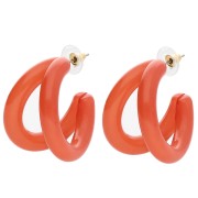 Terre Cuite - Pendientes de aro de resina, doble hilo, 35,5 mm - Terracota x2 Pendientes de aro de resina, doble hilo, 35,5 mm - Terracota x2