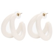 Crudo - Pendientes de aro doble 35,5 mm resina - Crudo x2 Pendientes de aro doble 35,5 mm resina - Crudo x2