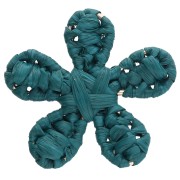 Pato azul - Colgante flor rafia 31 mm - Azul pato x1 Colgante flor rafia 31 mm - Azul pato x1