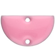 Separadores metálicos - media luna - 2 agujeros resina epoxi 10x17 mm - Rosa x6