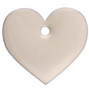 Corazones de metal y resina epoxi 12x13 mm - Crema x6
