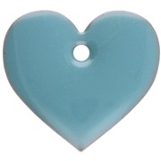 Corazones de metal y resina epoxi 12x13 mm - Azul claro x6