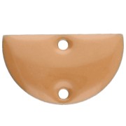 Separadores de metal - media luna - 2 agujeros resina epoxi 10x17 mm Canela x6