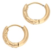 Aro redondo martillado reversible 13 mm 2,5 mm alambre de acero inoxidable 316L y chapado en oro 201 x2
