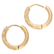 Aro redondo martillado reversible 15 mm 2,5 mm alambre de acero inoxidable 316L y chapado en oro 201 x2