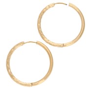 Aro redondo martillado reversible 30 mm 2,5 mm alambre Acero inoxidable 316L y chapado en oro 201 x2