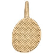 Colgante ovalado irregular 18x10 mm - motivo ojo - Dorado con oro fino x1