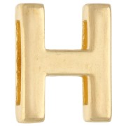 Empujador alfabeto letra 15x12 mm - H - para encaje de 10 mm - Dorado con oro fino x1