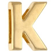 Empujador de letras alfabéticas 15x12 mm - K - para encaje de 10 mm - Dorado con oro fino x1