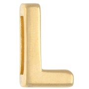 Pulsador alfabeto letra 15x9 mm - L - para encaje de 10 mm - Dorado con oro fino x1