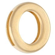 Empujador alfabeto letra 15x13 mm - O - para encaje de 10 mm - Dorado con oro fino x1