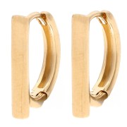 Barra Dormeuses 15,5x12 mm con 1 anilla abierta - Dorado con oro fino x2
