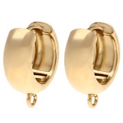 Pendientes criollos redondos de 14 mm de ancho con aro abierto - Dorado con oro fino x2