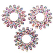 Colgante flor margarita acrílico 20 mm - Purpurina multicolor x1