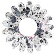 Colgante de acrílico Flor de Margarita de 20 mm - Purpurina multicolor AB x1